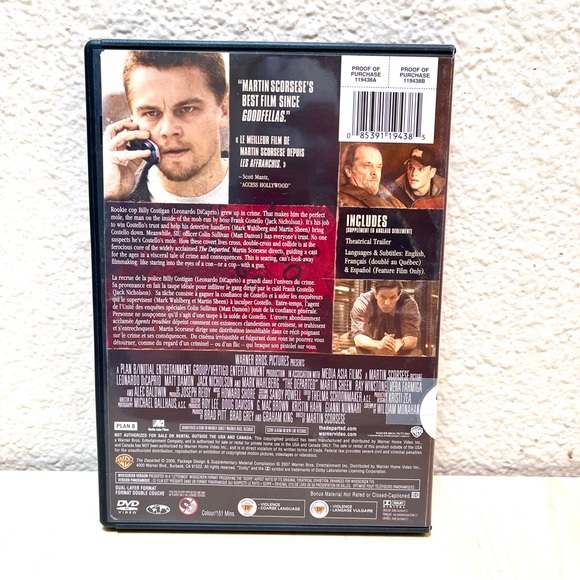 The Departed Movie Widescreen Edition. Martin Scorsese. Great Cast. EUC - Picture 2 of 3